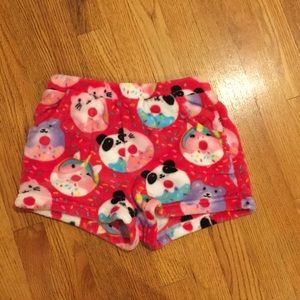 candypink soft fleece shortie pj bottoms